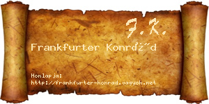 Frankfurter Konrád névjegykártya